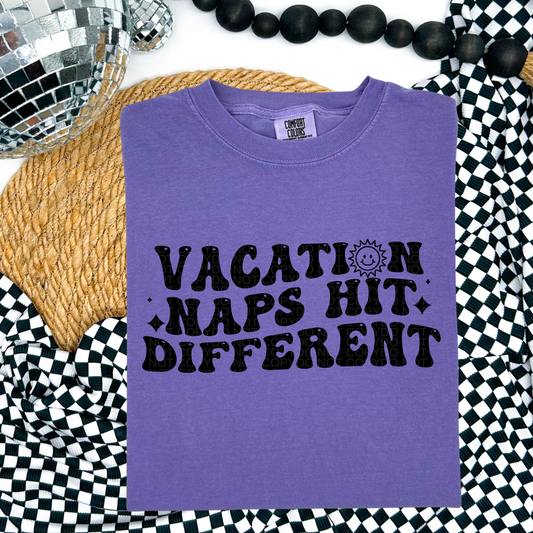 Vacation naps hit different (black ink) Tshirt