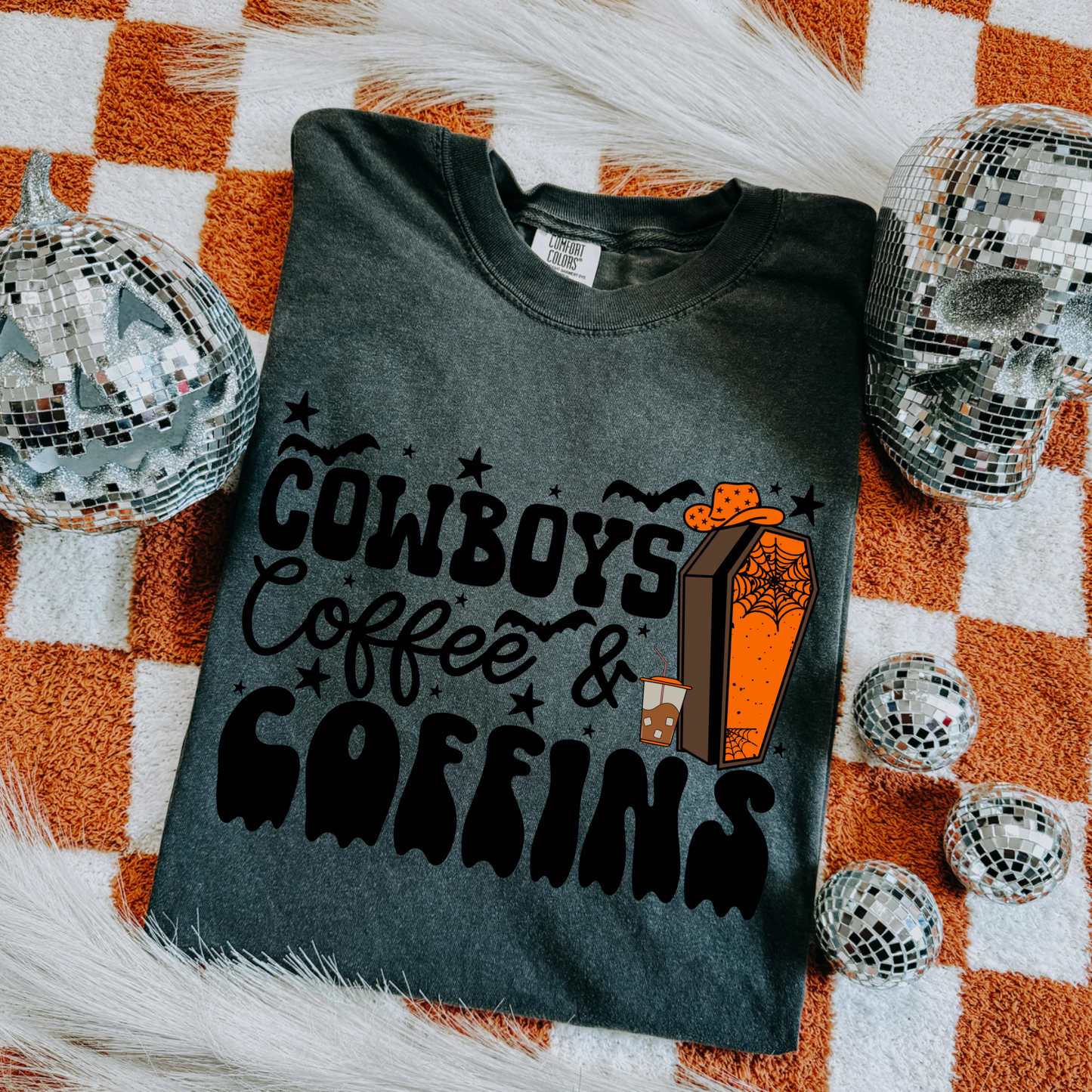 Cowboys, Coffee, & Coffins Tee