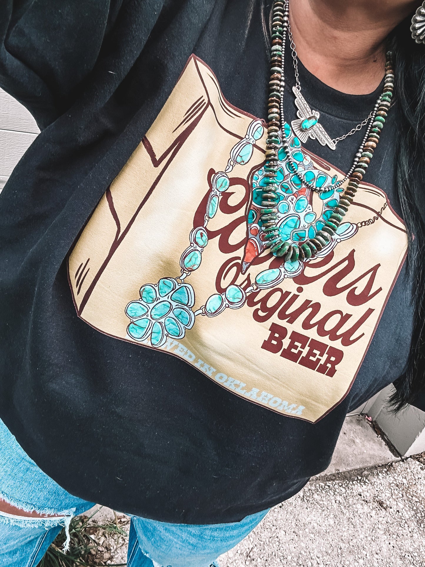 Beer and Turquoise Crew/Tee