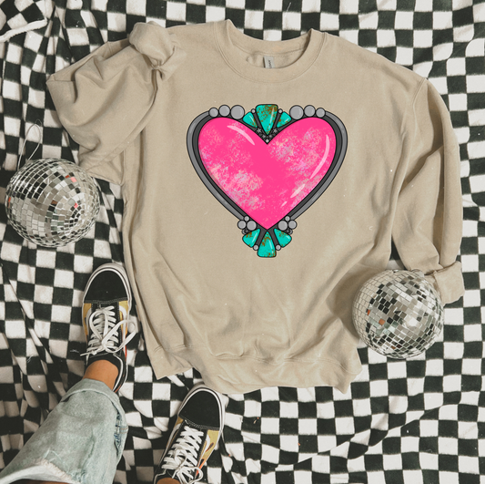 Pink Heart tee/crew